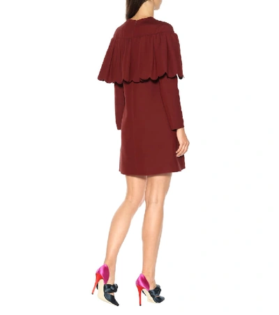 Shop Valentino Wool And Silk Crêpe Minidress In Red