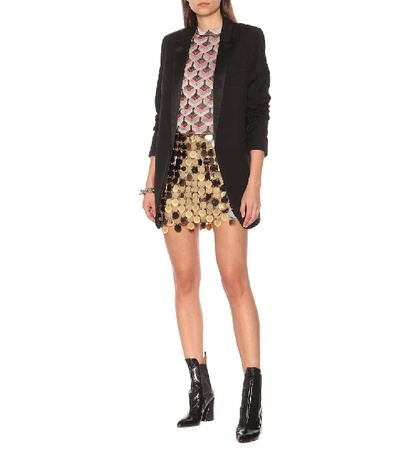 Rabanne Multi-color Dot-sequin Chainmail Mini Skirt In Metallic