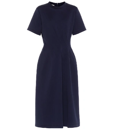 Shop Marni Cotton-blend Midi Dress In Blue