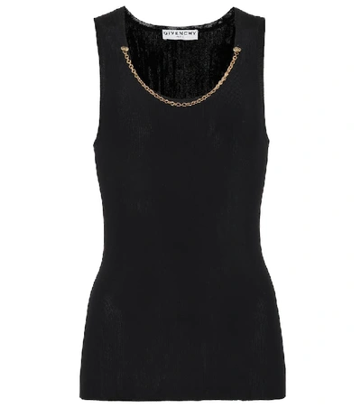 Shop Givenchy Embellished Knit Tank Top In Black