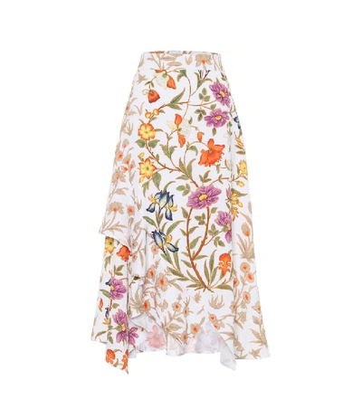 Shop Peter Pilotto Floral-printed Midi Skirt In Multicoloured