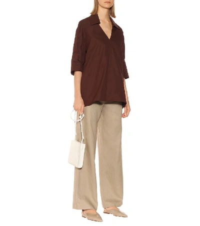 Shop Jil Sander Cotton Poplin Shirt In Brown