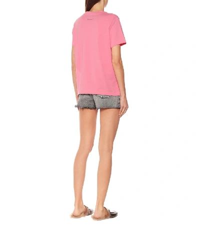 Shop Gucci Gg Apple Logo Cotton T-shirt In Pink