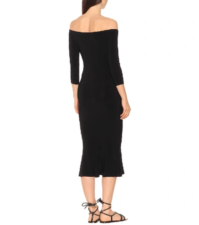 Shop Norma Kamali Off-the-shoulder Jersey Midi Dress In Black