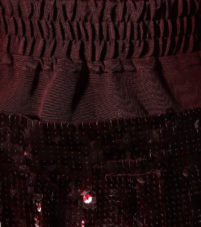 Shop Tibi Sequined Silk Skirt In Red