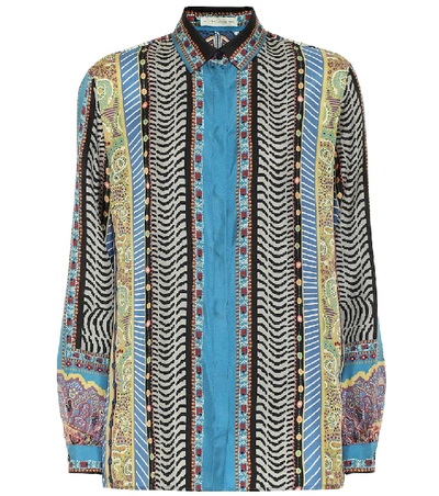 Shop Etro Printed Silk-twill Shirt In Multicoloured