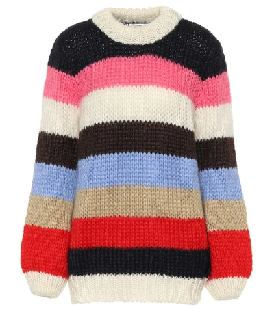 Shop Ganni The Julliard Mohair-blend Sweater In Multicoloured