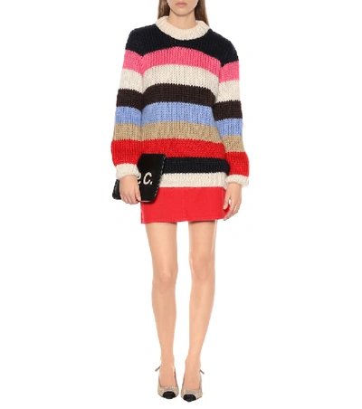 Shop Ganni The Julliard Mohair-blend Sweater In Multicoloured