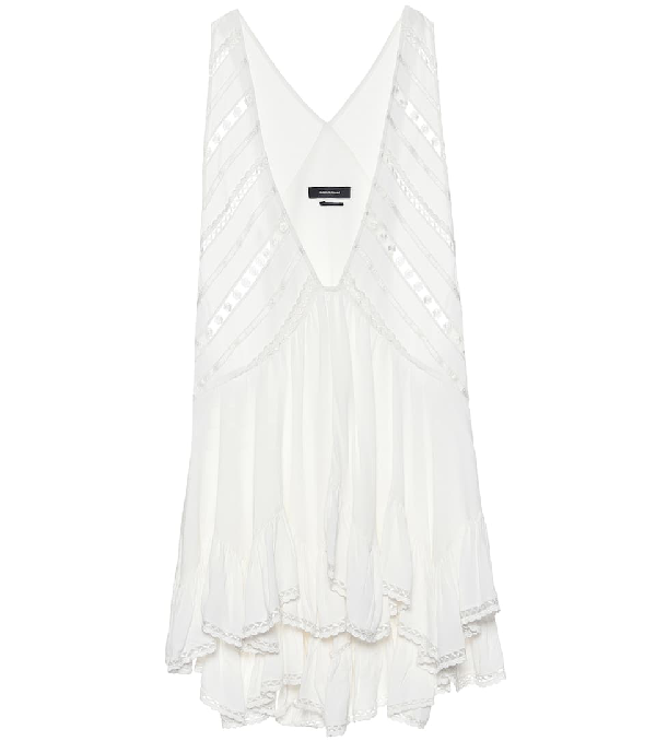 Isabel Marant V Neckline Viscose Mini Dress In White | ModeSens