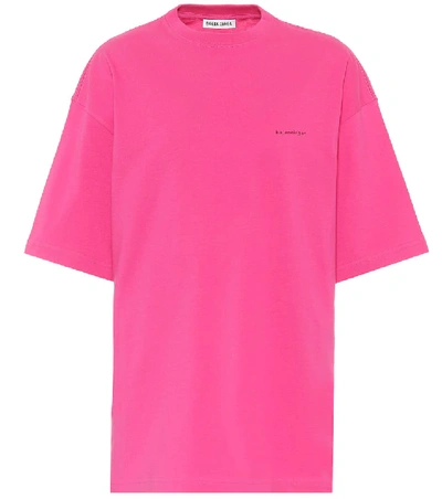 Shop Balenciaga Copyright Cotton T-shirt In Pink