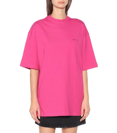 Shop Balenciaga Copyright Cotton T-shirt In Pink
