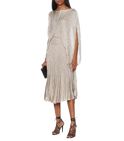 Shop Stella Mccartney Metallic Knit Midi Dress
