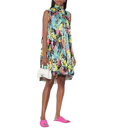 Shop Balenciaga Printed Minidress In Multicoloured