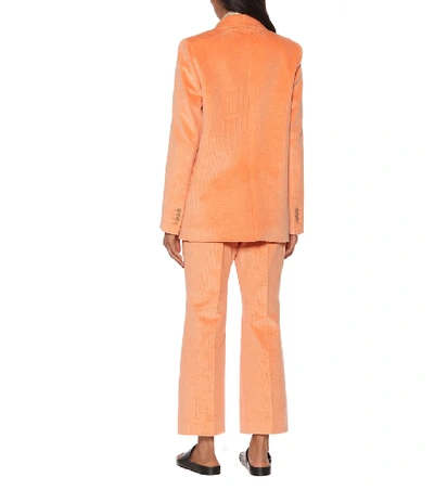 Shop Acne Studios Corduroy Blazer In Orange