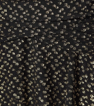 Shop Saint Laurent Fil Coupé Silk-blend Miniskirt In Black
