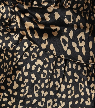 Shop Rixo London Leopard-print Silk Minidress In Black