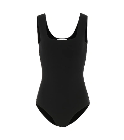 Shop The Row Elian Stretch Jersey Bodysuit In Black