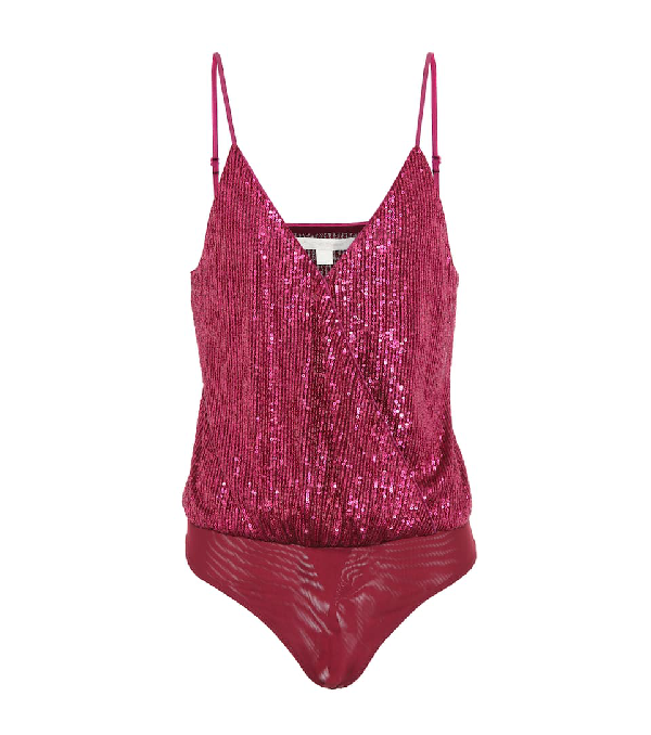 pink sequin bodysuit