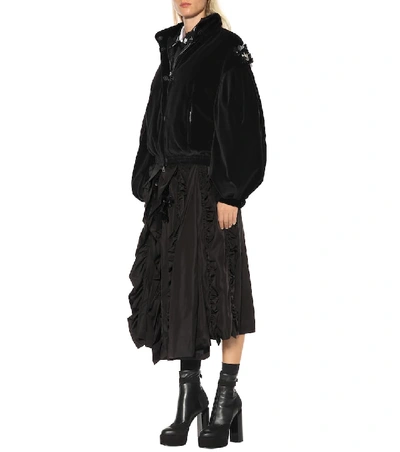 Shop Moncler Genius 4 Moncler Simone Rocha Velvet Down Jacket In Black