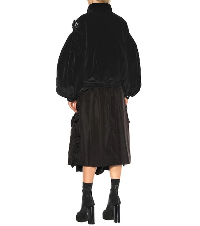 Shop Moncler Genius 4 Moncler Simone Rocha Velvet Down Jacket In Black