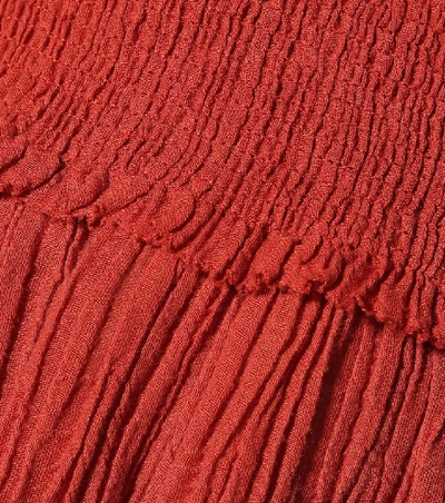 Shop Zimmermann Veneto Cotton-blend Maxi Skirt In Red