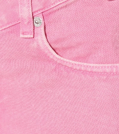 Shop Balenciaga Denim Miniskirt In Pink