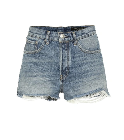 Shop Rag & Bone Maya High-rise Denim Shorts In Blue