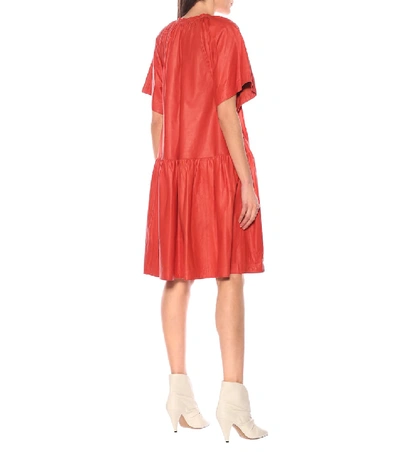 Shop Stand Studio Kaitlyn Leather Midi Dress In Red