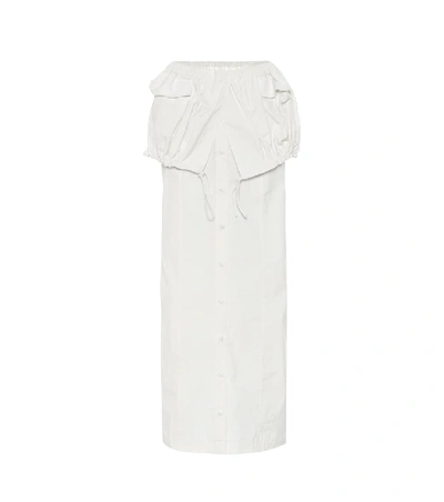 Jacquemus La Jupe Cueillette Drawstring Cotton-blend Maxi Skirt In White