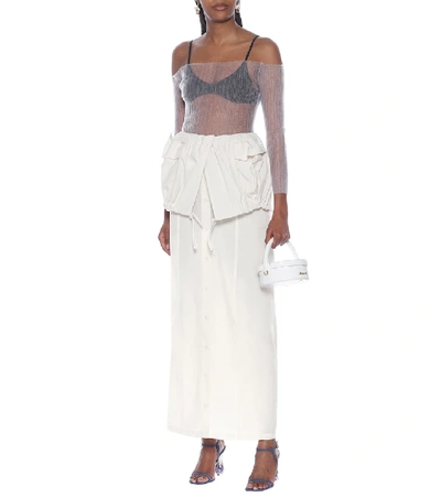 Jacquemus La Jupe Cueillette Drawstring Cotton-blend Maxi Skirt In White