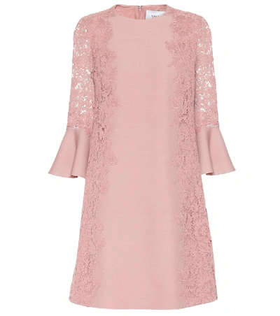 Shop Valentino Cotton-blend Minidress In Pink