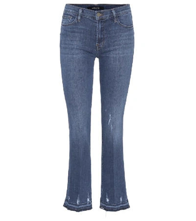 Shop J Brand Selena Bootcut Cropped Skinny Jeans In Blue