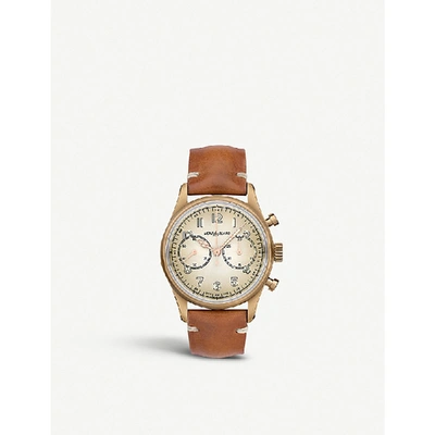 Shop Montblanc Automatic Champagne Dial Brown Strap