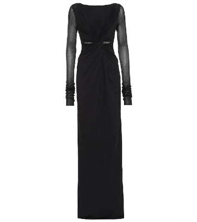 Shop Rick Owens Lilies Cotton-blend Jersey Gown In Black