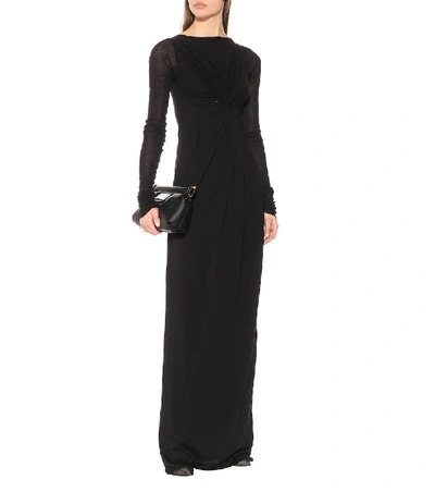 Shop Rick Owens Lilies Cotton-blend Jersey Gown In Black