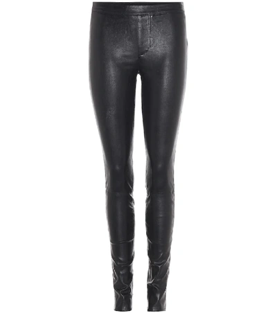 Shop Helmut Lang Skinny Leather Pants In Black