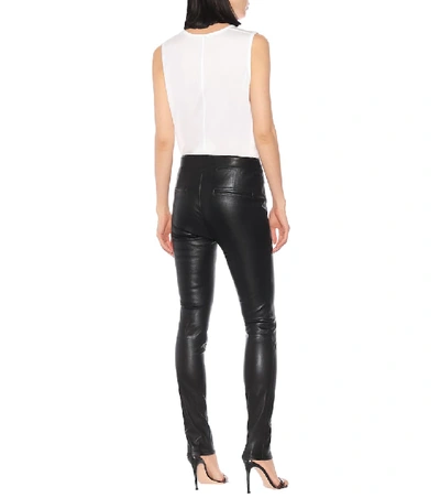 Shop Helmut Lang Skinny Leather Pants In Black