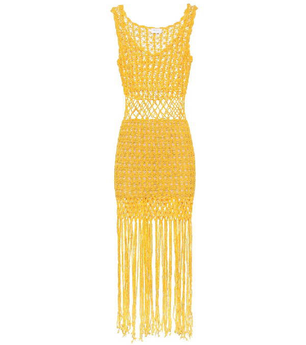 yellow crochet dress