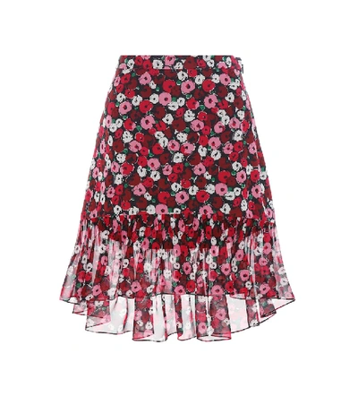 Shop Saint Laurent Floral-printed Silk Skirt In Multicoloured