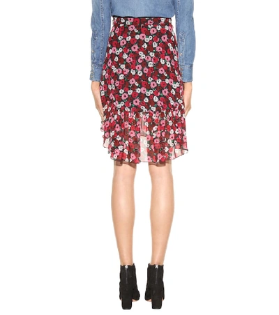 Shop Saint Laurent Floral-printed Silk Skirt In Multicoloured