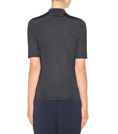 Shop Ganni Romilly Polo Shirt In Blue