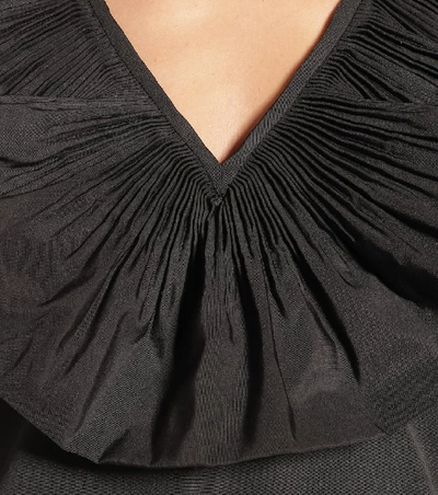 Shop Valentino Cotton-blend Taffeta Gown In Black