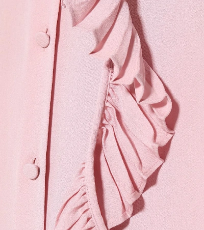Shop Valentino Ruffled Silk-georgette Shirt In Pink