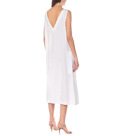 Shop Asceno Seville Linen Midi Dress In White