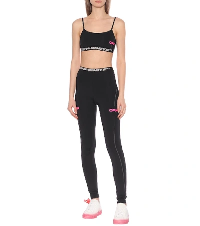 Shop Off-white Logo Performance Leggings In Black