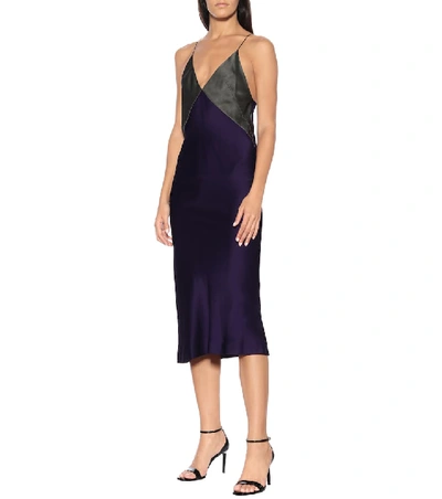 Shop Haider Ackermann Satin Slip Dress In Purple