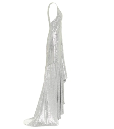 Shop Galvan Relevé Gown In Silver