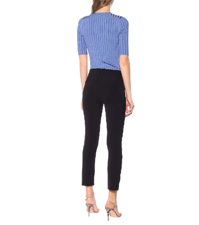 Veronica Beard Hibiscus Scuba Pant In Black