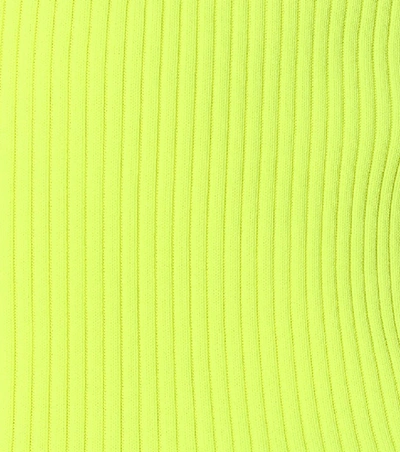 Shop Balenciaga Technical Ribbed-knit Top In Yellow