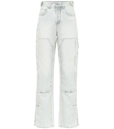 Shop Off-white High-rise Wide-leg Jeans In Blue